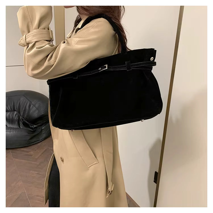 Almara - Bolso Tote de Gamuza con Hebilla y Gran Capacidad