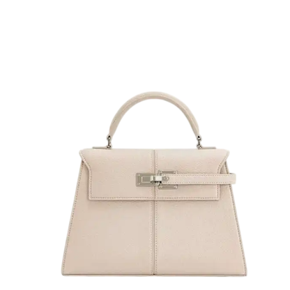 Eloré - Bolso Moderno de Cuero con Forma Geométrica y Acabado Sofisticado