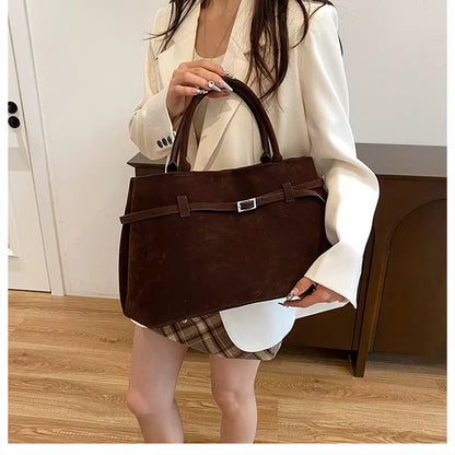 Almara - Bolso Tote de Gamuza con Hebilla y Gran Capacidad